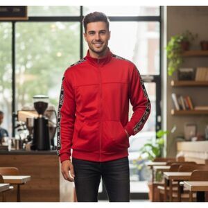 Brooklyn Laundry Jacket NWT Full Zip Long Sleeve Red Windbreaker Mens Size XL